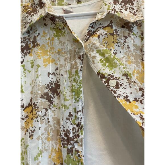 JM Collection 100% Cotton 2 piece button up and tee BOHO size 18 - Picture 14 of 15